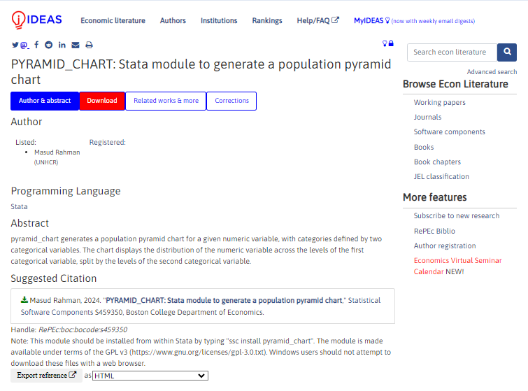 Image for PYRAMID_CHART: Stata module to generate a population pyramid chart